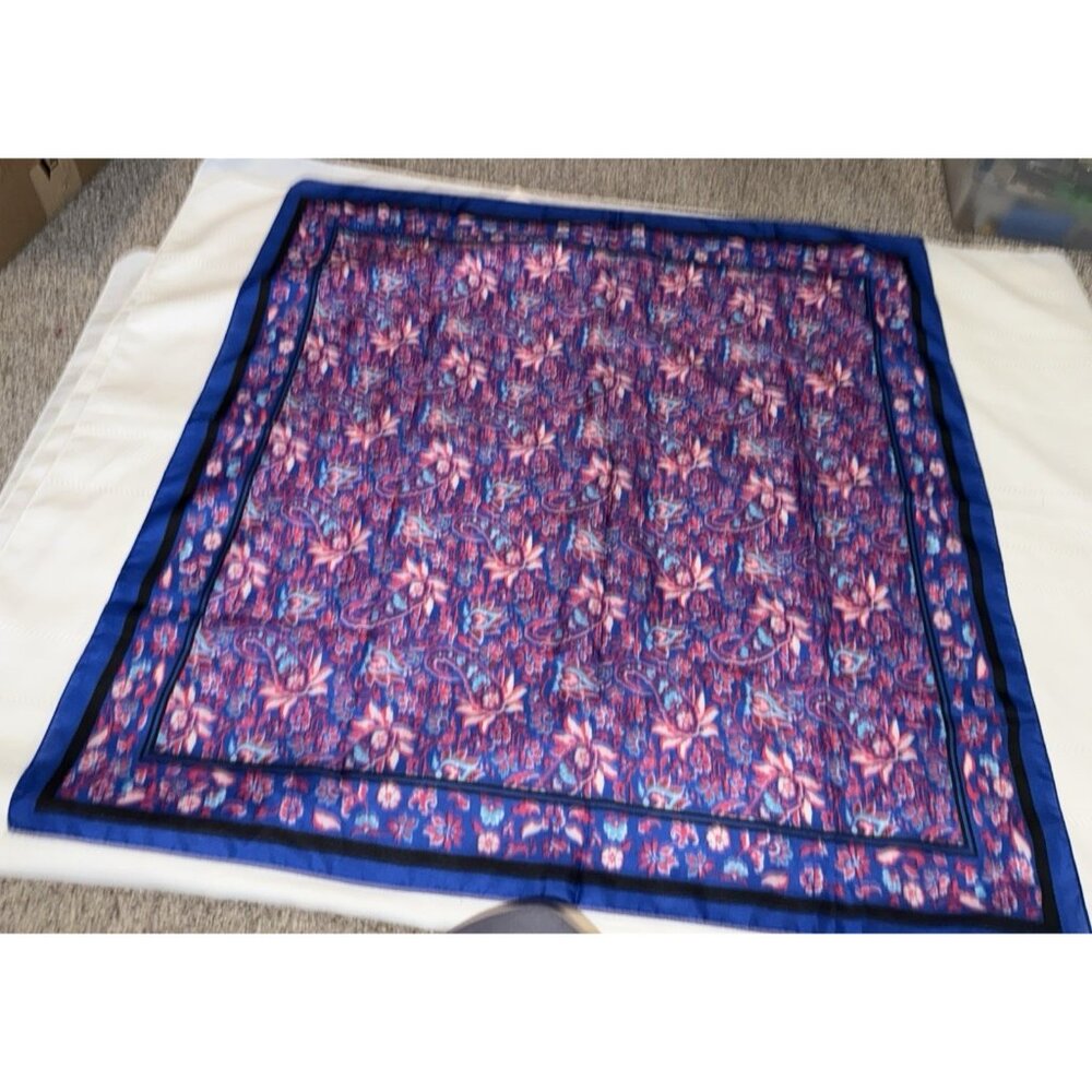 Vintage Bi Flower Sarah Coventry Floral Scarf 30”x30”